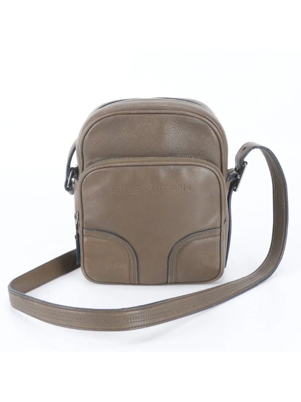 Louis Vuitton Cuir Bequia Trotteur Leather Shoulder Bag Crossbody Messenger